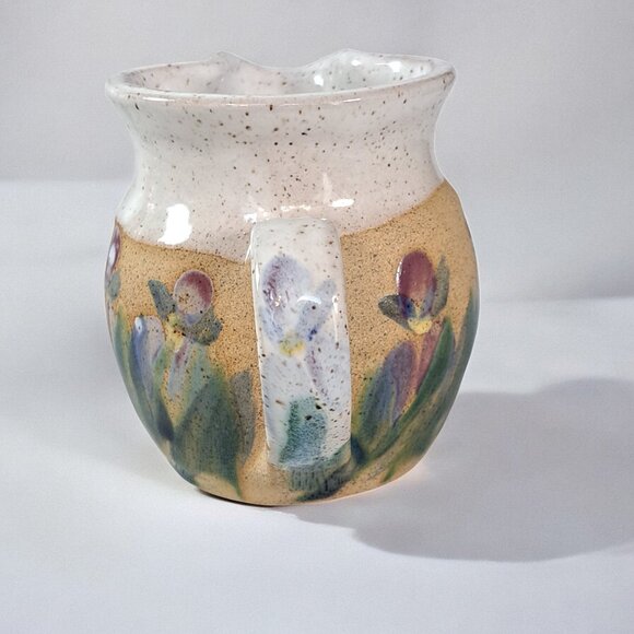 Beautiful Pottery creamer 4" tall marked on bottom MKS floral - Picture 4 of 8